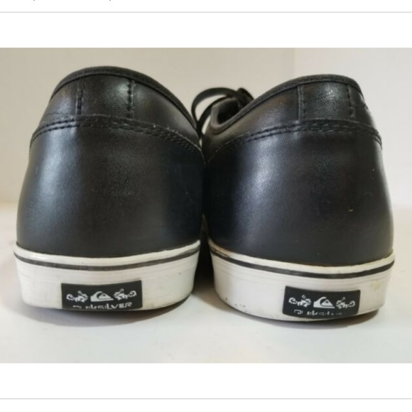 QUIKSILVER Regal Black LEATHER lace up sneakers 13 - Picture 3 of 8